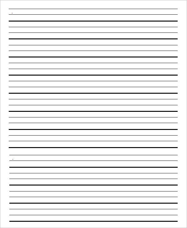 Wide Ruled Lined Paper Template