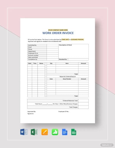 work order invoice template