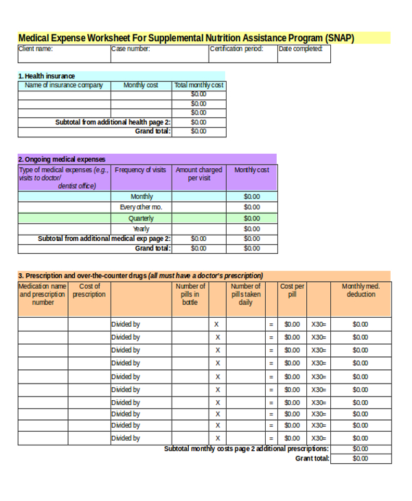 22 Sample Sheets in Excel