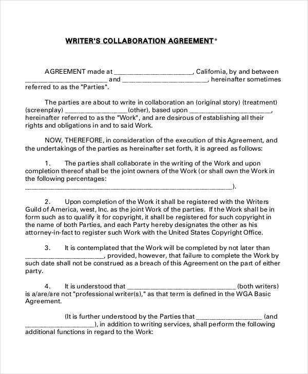17  Collaboration Agreement Templates Word PDF Apple Pages