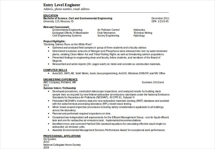 entry-level-engineer-resume