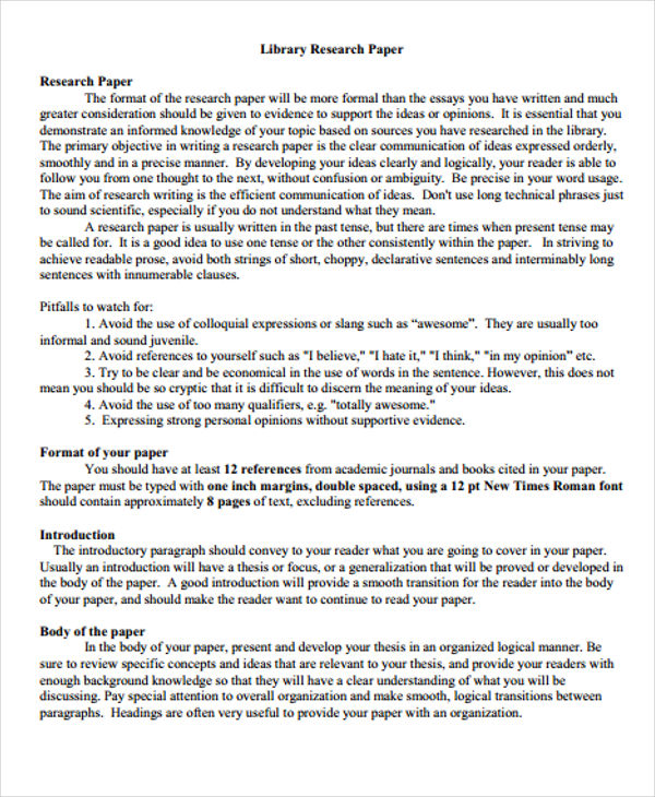 example of body of research paper