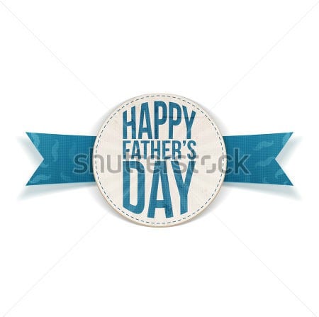 stock vector happy fathers day festive banner with blue text