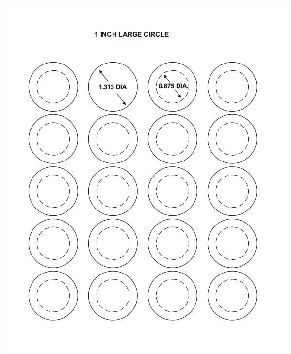 1 inch circle template