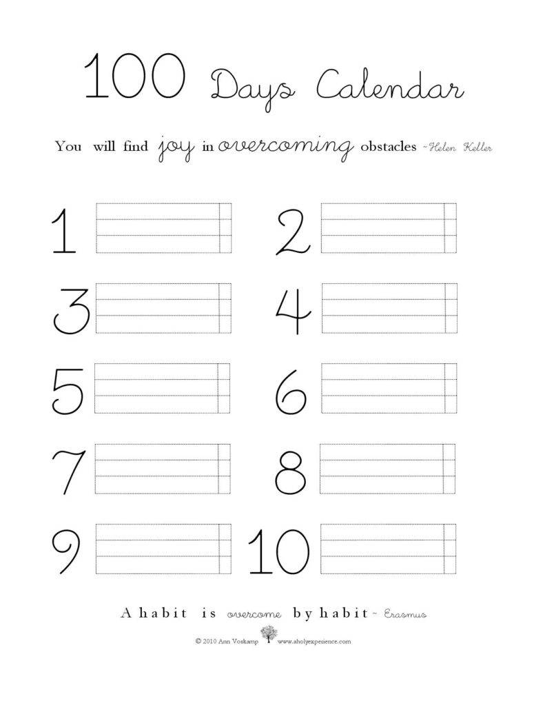 Habit Tracker Free Printable B Superb New 100 Day Calendar Printable 