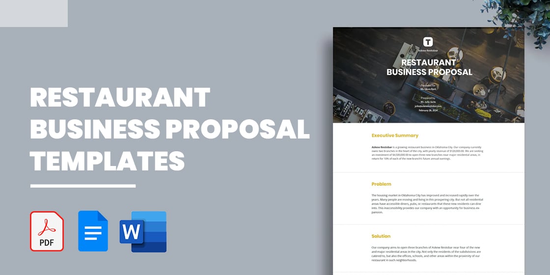 sample business proposal on restaurant