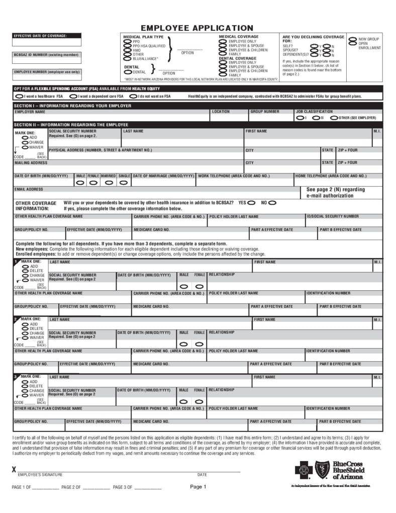 blank employee application sample page 001 788x1020