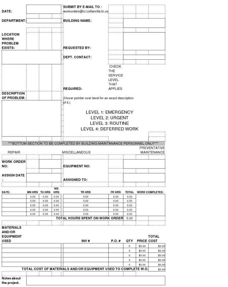 building maintenance work order request template 788x993