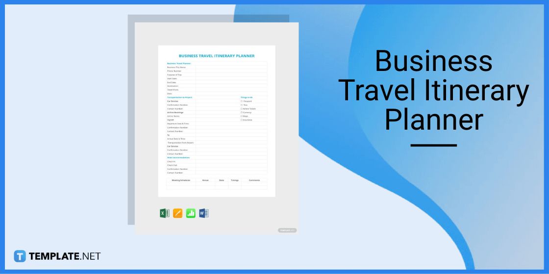 business travel itinerary planner template