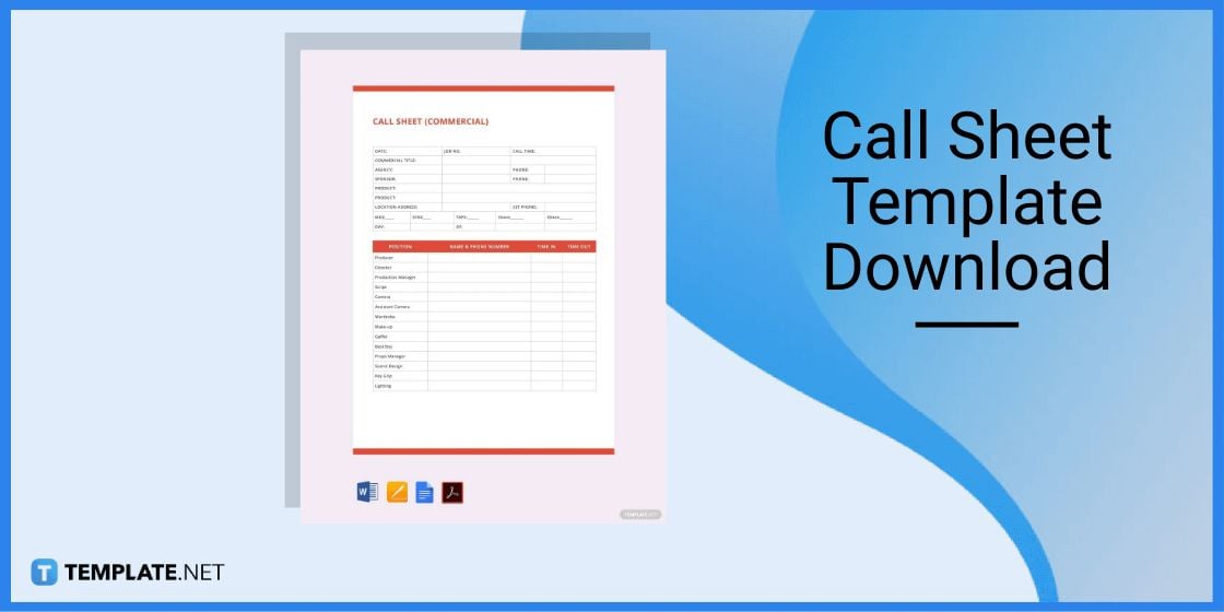 call sheet template download