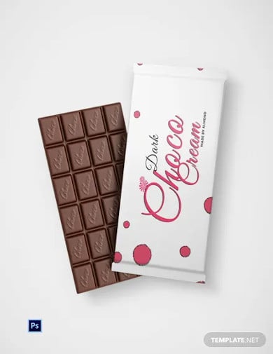 chocolate cream packaging template