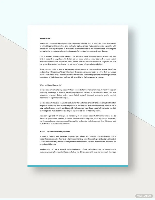 clinical research white paper template