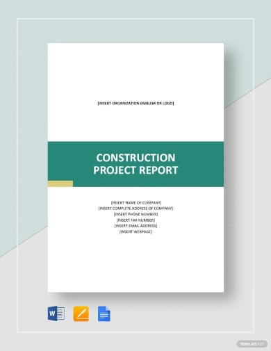 construction project report template