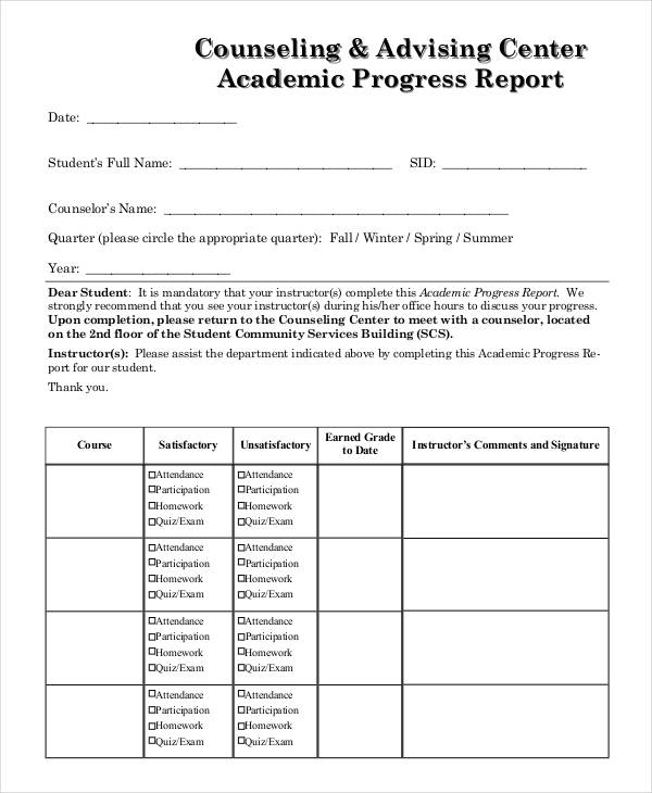 Progress Report Template - 55+ Free PDF, MS Word, Google Docs, Apple ...