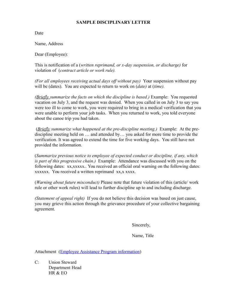 5 Common Reasons For Writing An Employee Warning Letter Free