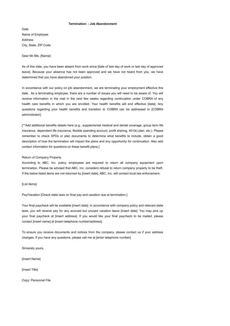 23 Termination Letter Templates Samples Examples Formats