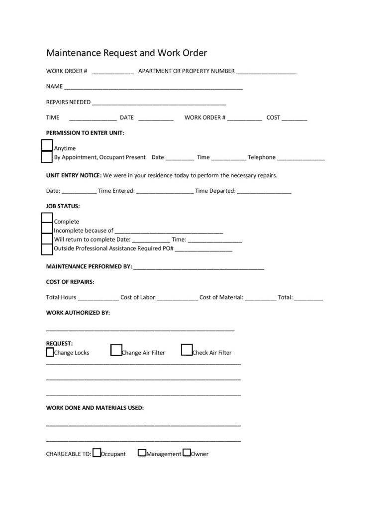 editable repair work order template pdf format page 001 788x1020