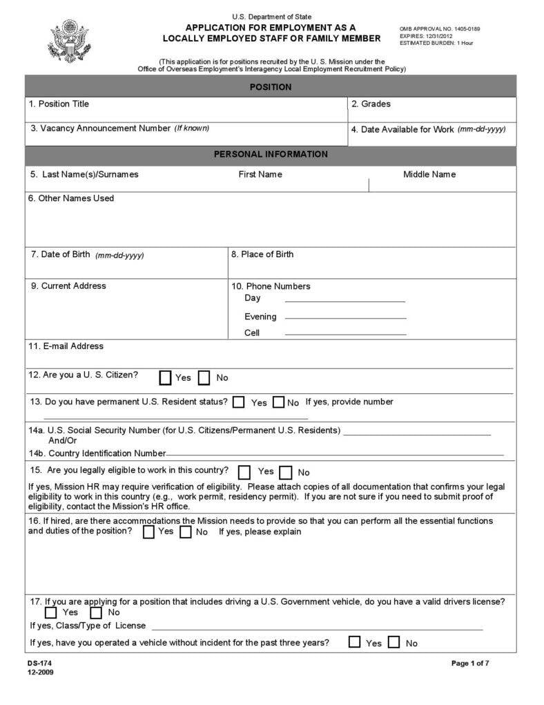 example blank employment application for staff free download page 001 788x1020