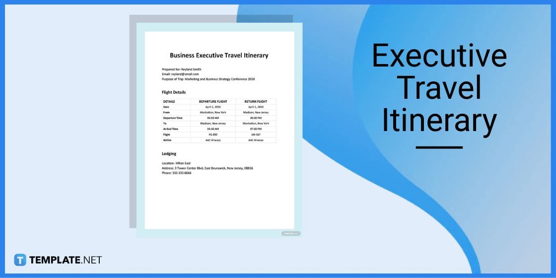 executive travel itinerary template