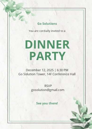 formal dinner party invitation template