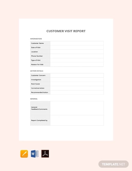 Customer Visit Report Format Templates