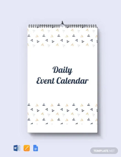 free daily event desk calendar template