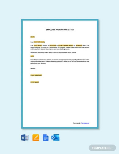 Promotion Request Letters - 7+ Free Word, PDF, Excel Format Download