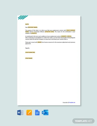 free employment contract termination letter