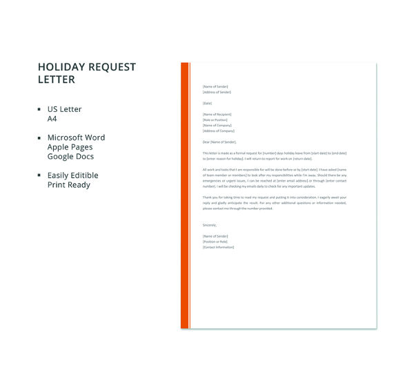 free-holiday-request-letter-template