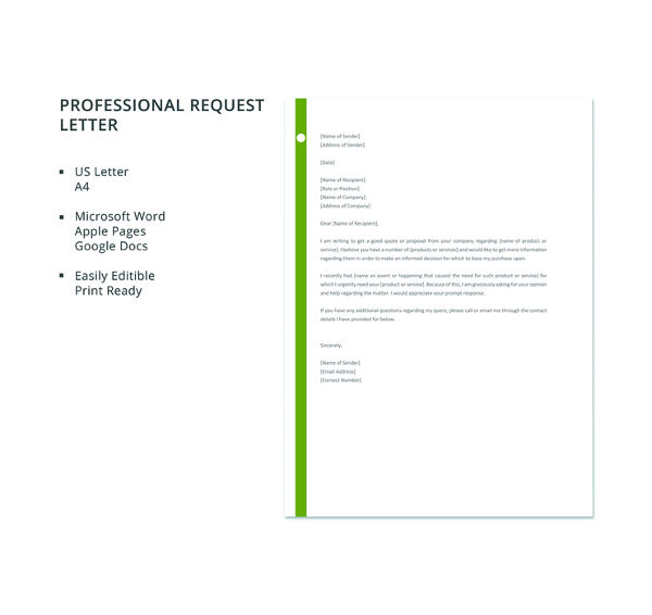 free-professional-request-letter-template