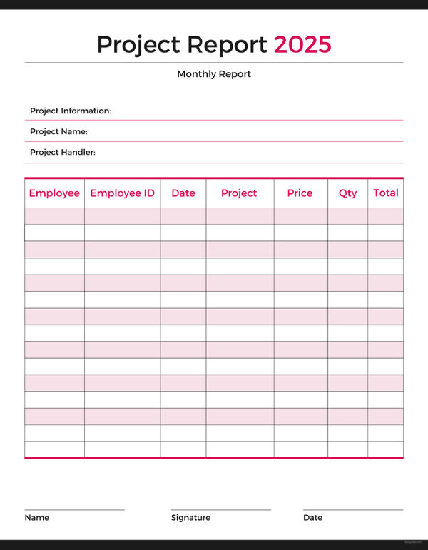 Simple Project Report Format Pdf