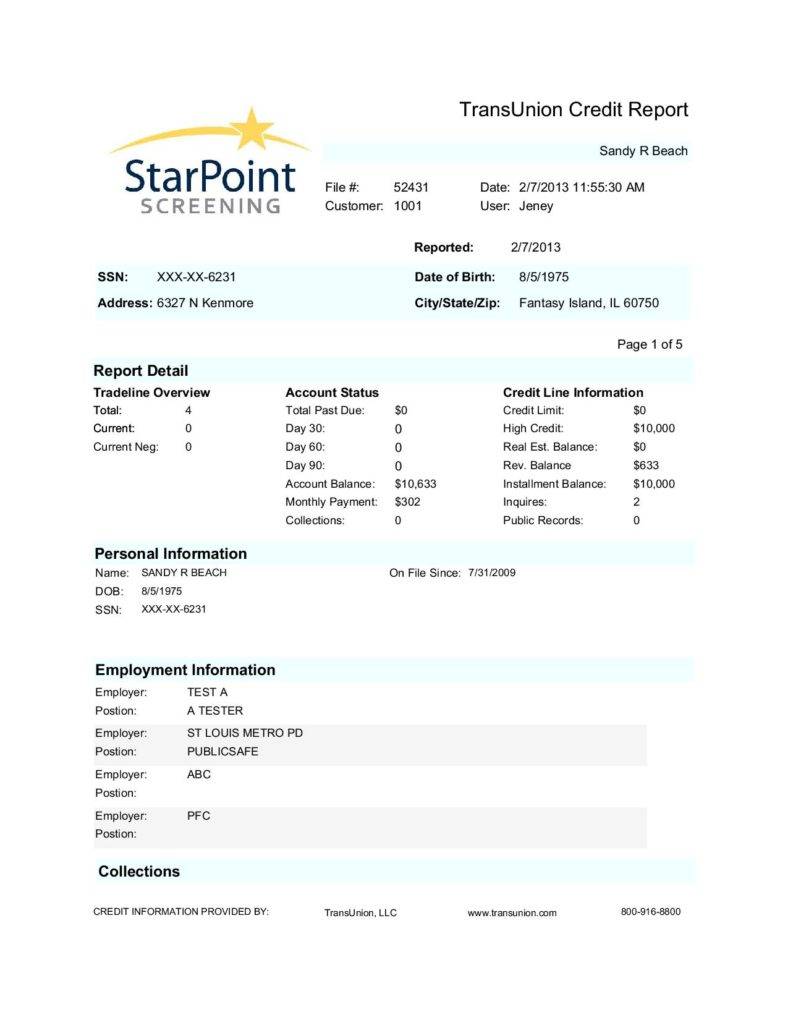 free transunion credit report page 001 788x1020