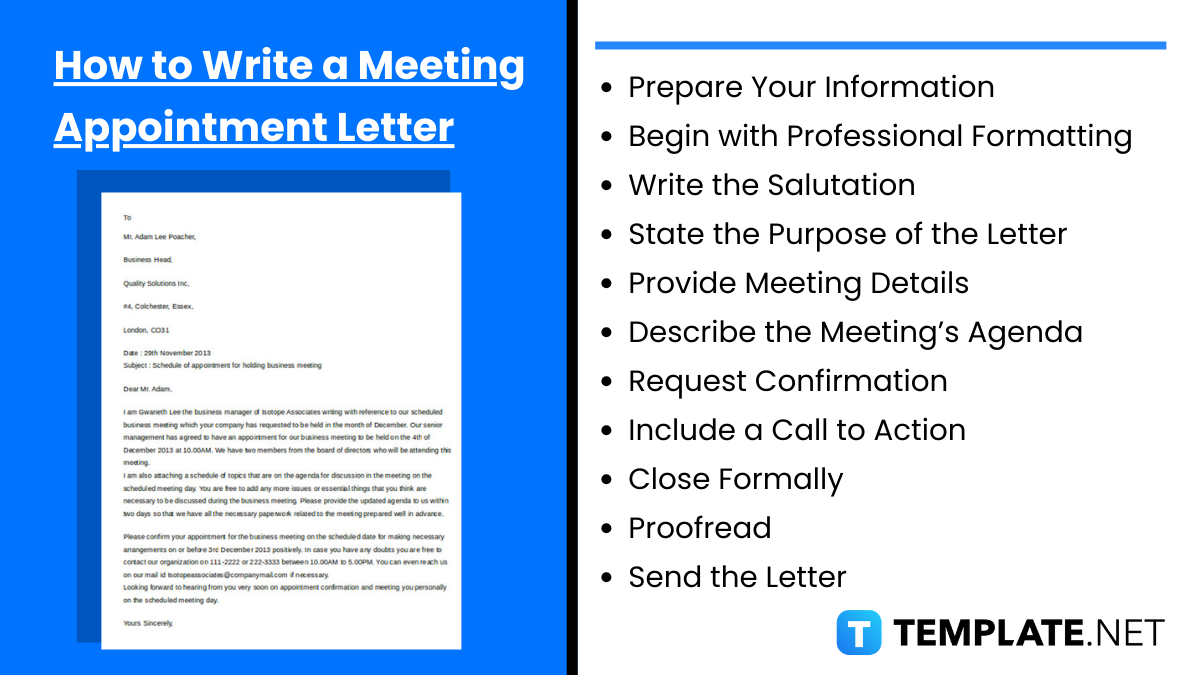 how to write a meeting appointment letter