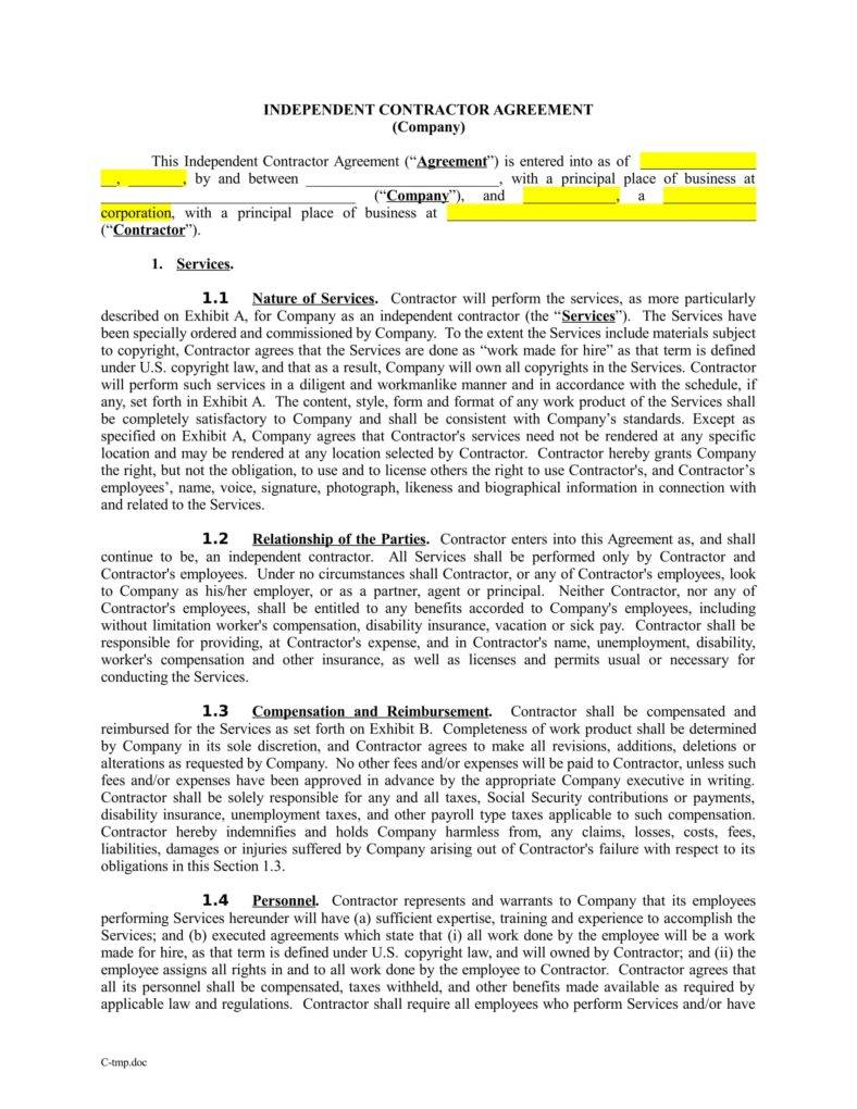 independent business contract template free 01 788x1020