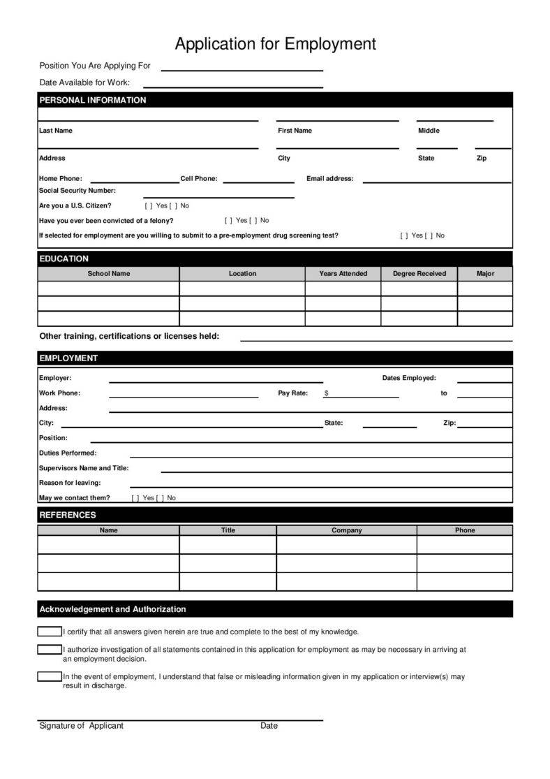 How To Makecreate An Employment Application Form Templates Examples 2023 4764