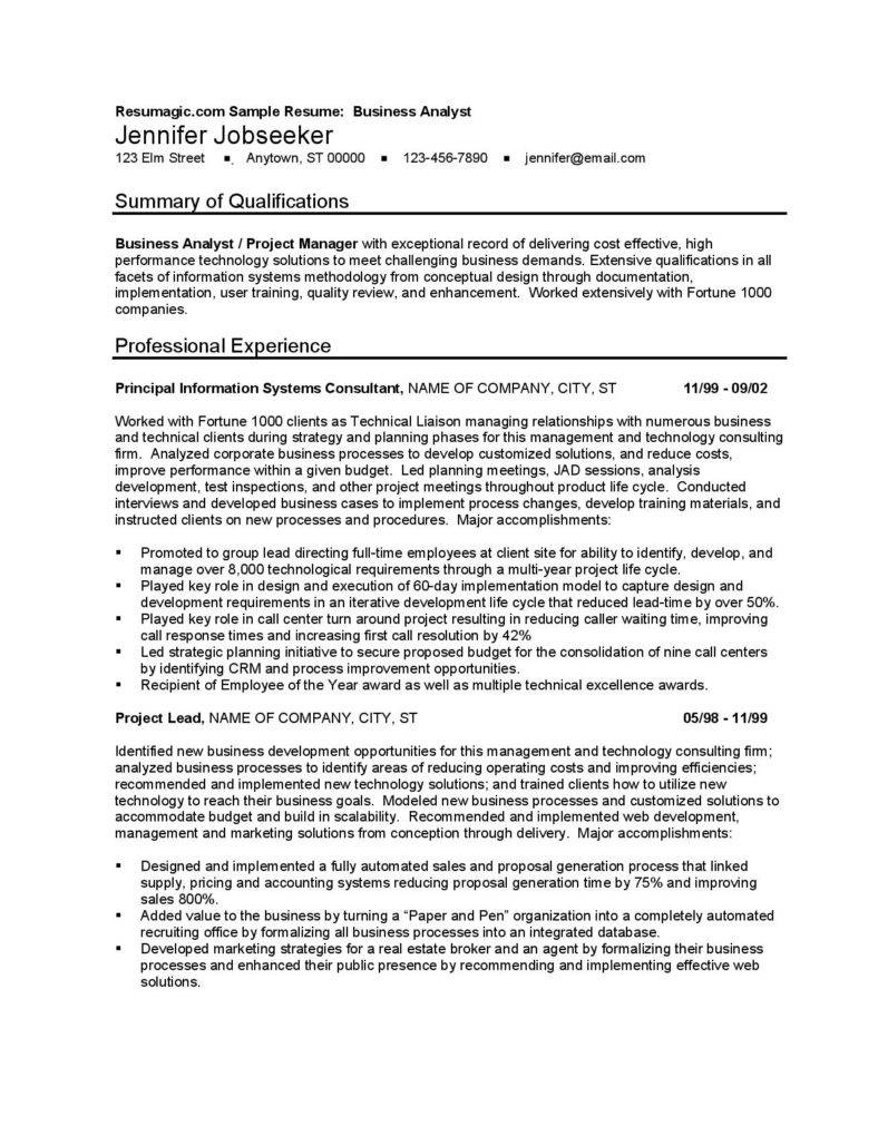 modern business analyst resume page 001 788x1020