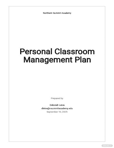personal classroom management plan template