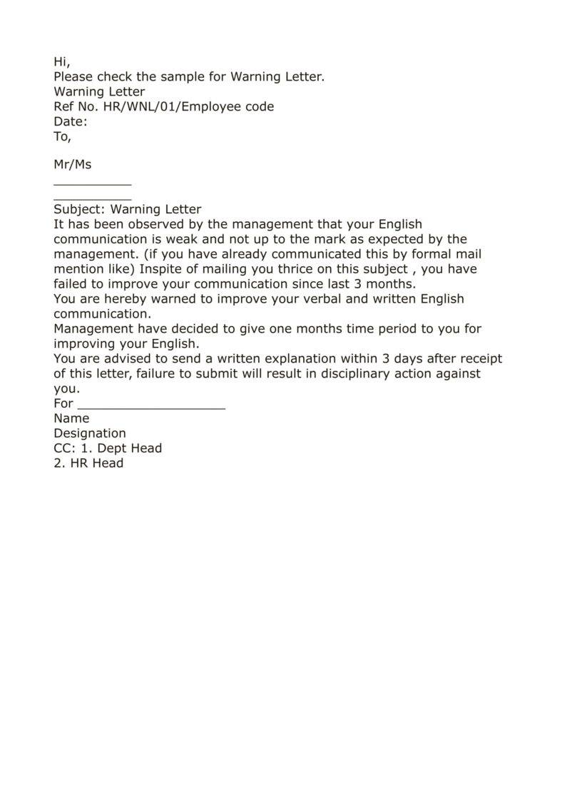 18+ Official Warning Letters Google Docs, MS Word, Apple Pages, PDF
