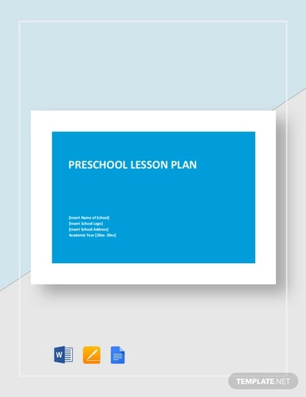 preschool lesson plan template