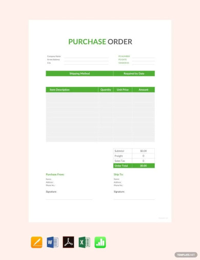 purchase order format template