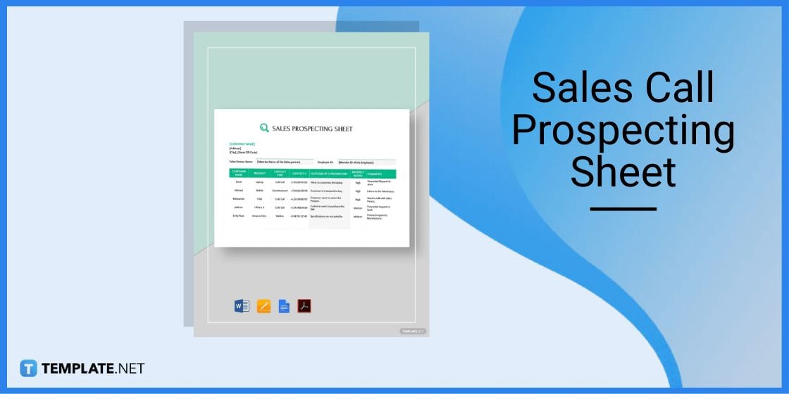 sales call prospecting sheet template