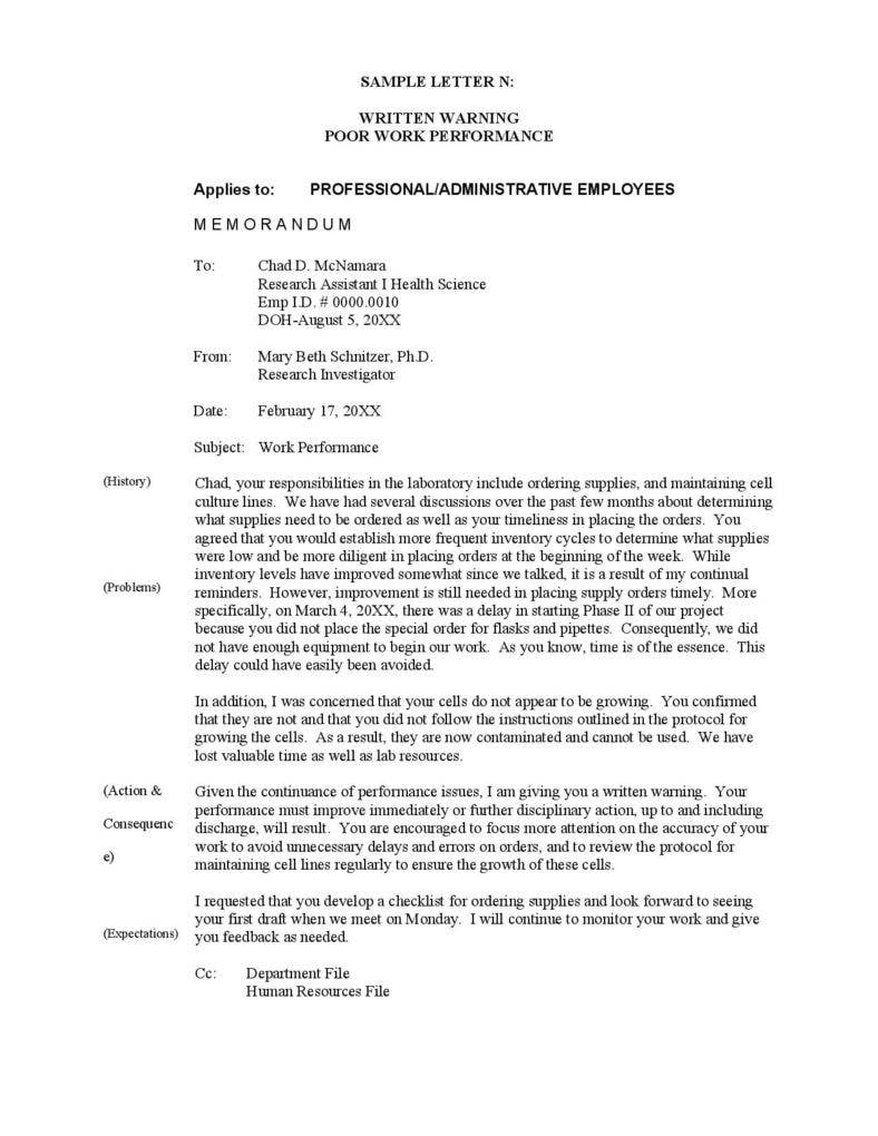 sample employee warning letter poor performance page 001 788x1020