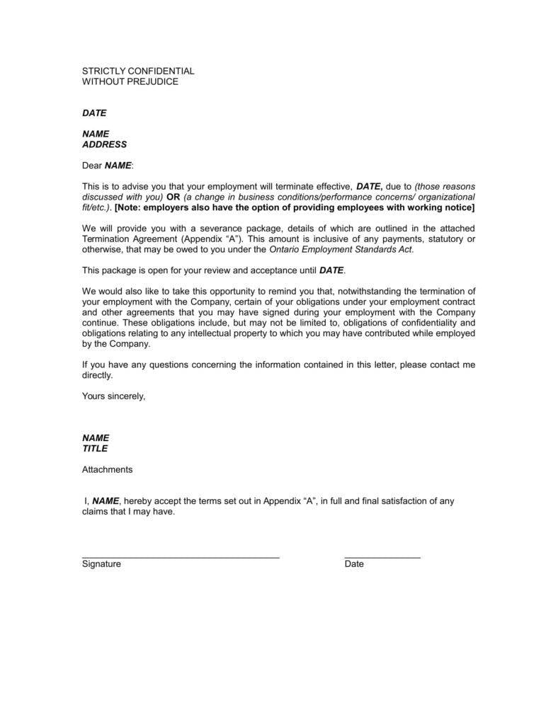 sample termination agreement between company employee format 1 788x1020