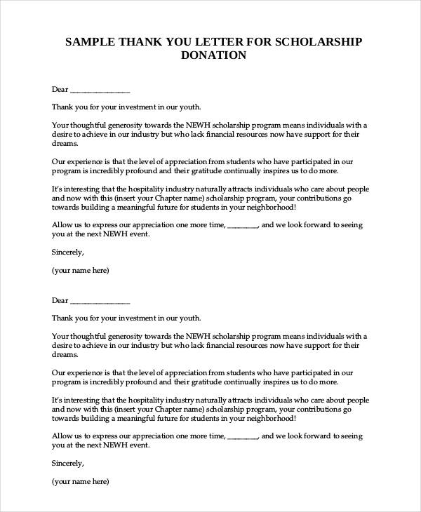 11+ Thank You Letter for Donation - DOC, PDF