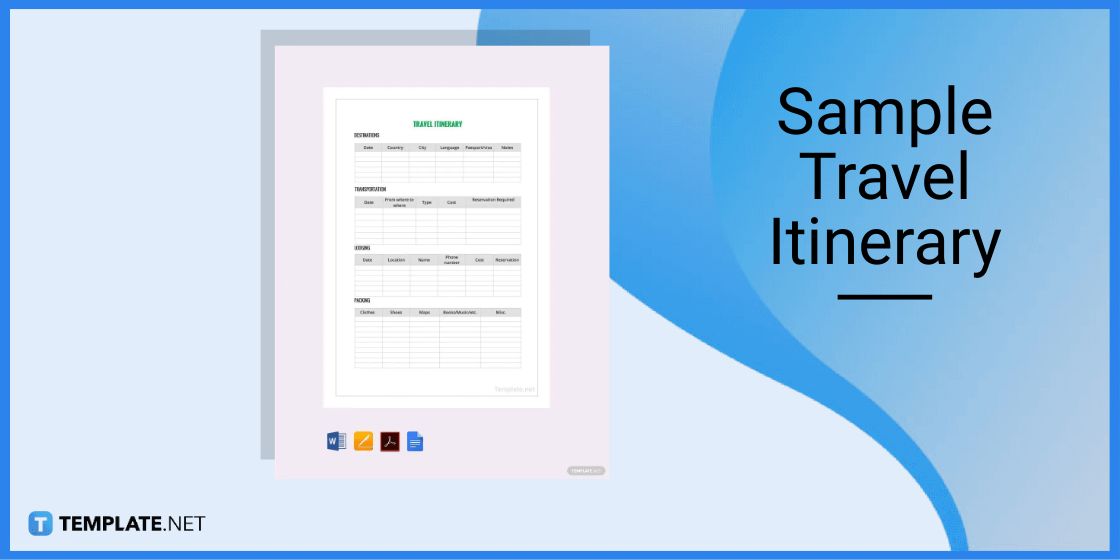 sample travel itinerary template