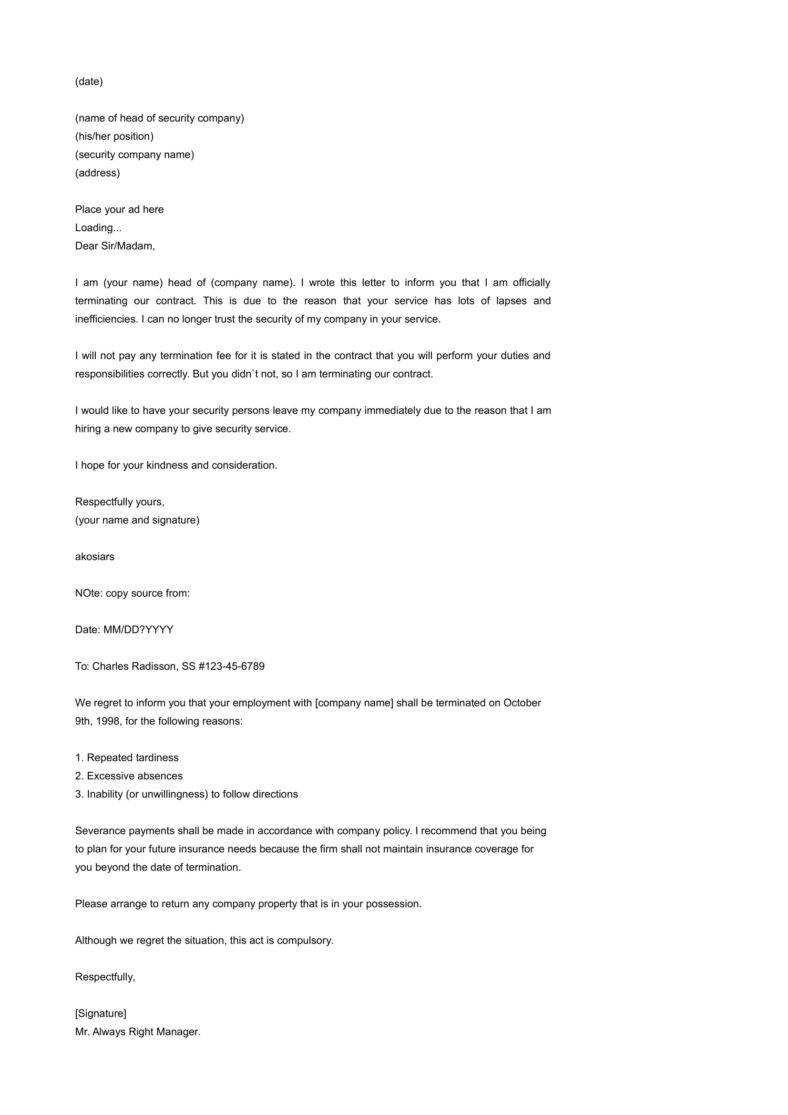 27+ Termination Letter Templates Samples, Examples Formats Download