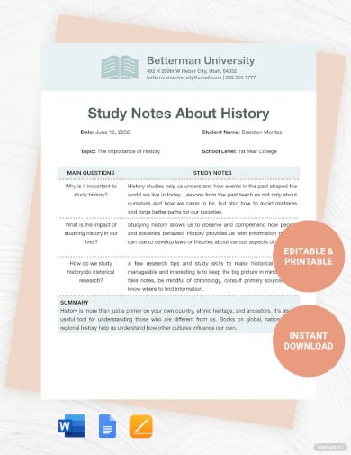 simple note taking template