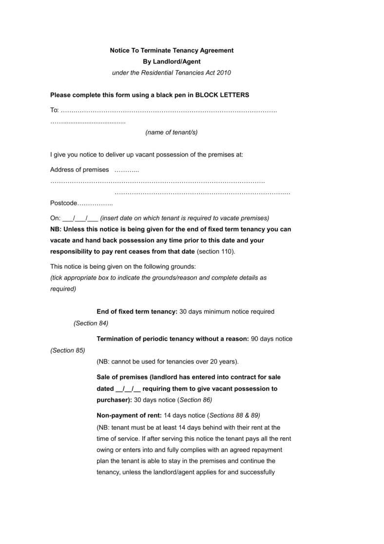 9 Tenancy Termination Letters Free Samples Examples Download