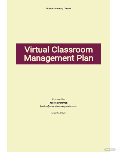 virtual classroom management plan template