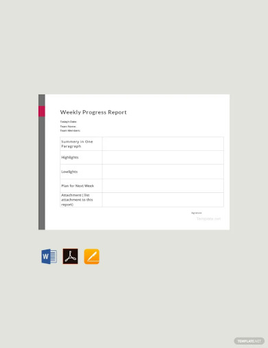 weekly progress report template
